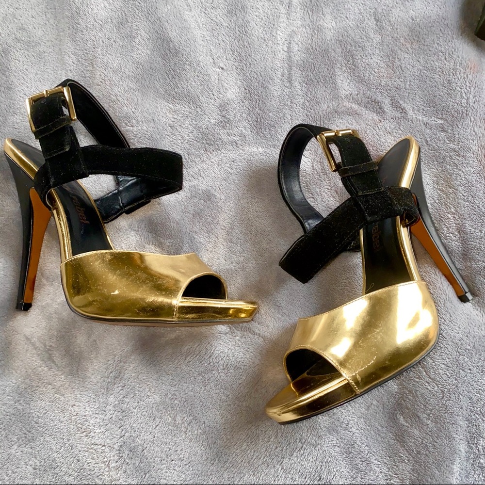 Luxury Rebel Gold & Black High Heels